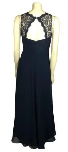 Azazie Formal Navy Lace sleevless dress sexy keyhole on back size small