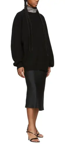 Alexander Wang Crystal Turtleneck Turtleneck Pullover Sweater Black