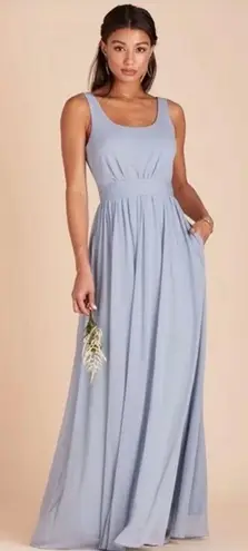 Birdy Grey NWT  Jan Dusty Blue Mesh Sleeveless Bridesmaid Maxi Dress