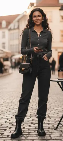 Ganni Black Swigy Straight Leg Denim Jeans Size 31 NWT