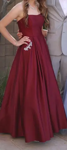Blondie Apparel Maroon Prom Dress