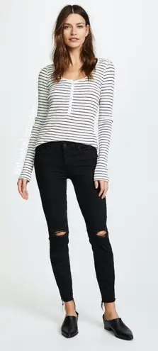 MOTHER LOOKER ANKLE FRAY GUILTY AS SIN BLACK DISTRESSED STRETCH JEANS PANTS 26