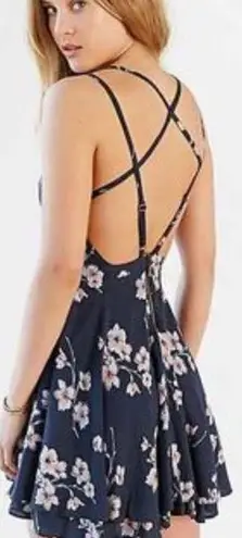 Urban Outfitters Black Skater Dress Crossed Back