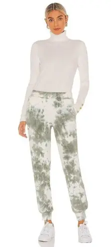 525 French Terry Tie Dye Joggers in Sage Multi Small Womens Sweatpants White