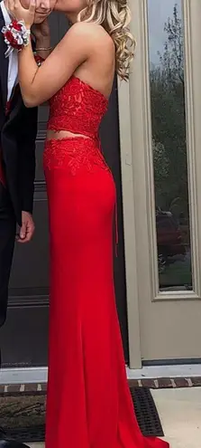 Faviana Red Prom Dress