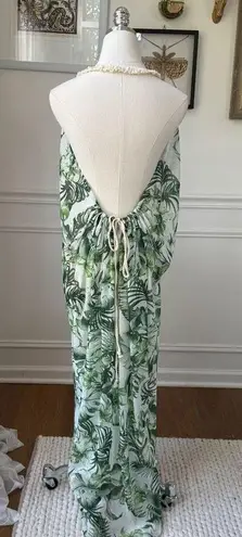 Subtle Luxury Pool To Party Green Frond Pool Swim Coverup Sundress $100 OSFM Size undefined