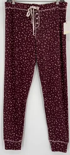 P.J. Salvage My Friend Spot Lounge Pajama Jogger Pants Women XS Burgundy NWT