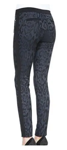 Rebecca Taylor Leopard Print Brocade Pants Navy