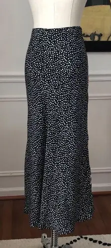 NWOT 4SIENNA Floral Micro Dot MIDI Skirt Small Black