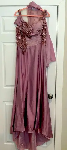 Sarafia Couture Silk Purple Lavender Formal Gown Dress Mother of The Bride Sz 8