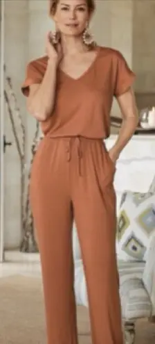 Soft Surroundings Roslyn Short Sleeve Jersey Jumpsuit in Rust ~ Size Small 💚🍄 - Image 1