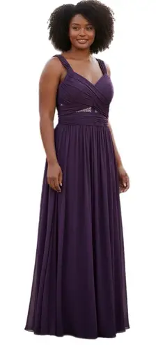 Eva Plum Purple Formal Gown Women’s Large Bridesmaid Prom Evening Chiffon Dress