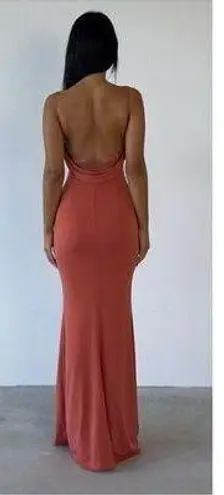 Katie May Surreal Cowl Back Evening Dress in Coral Size Large