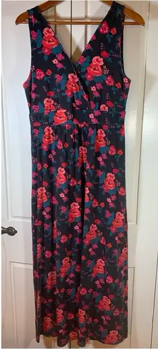 Garnet Hill Maxi Dress Womens 10 Floral Prairie Cottage Garden Sleeveless READ