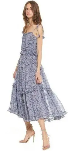 MISA Los Angeles  ryanne midi dress blue bohemian printed women’s size s