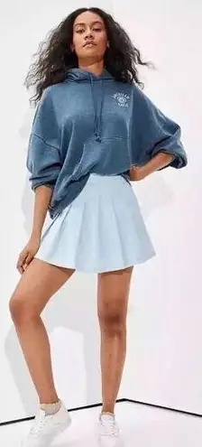 American Eagle  Pleated School Girl Mini Skirt Light Blue 8 Cotton