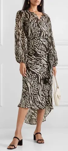 Veronica Beard • Mavis Animal-print Silk-chiffon Midi Dress blouson high low