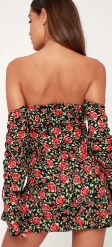 C/MEO COLLECTIVE Revolve Rose Floral Off the Shoulder Mini Dress