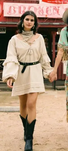 💕SPELL & THE GYPSY💕 Lola Tunic Dress ~ Biscuit M Size M