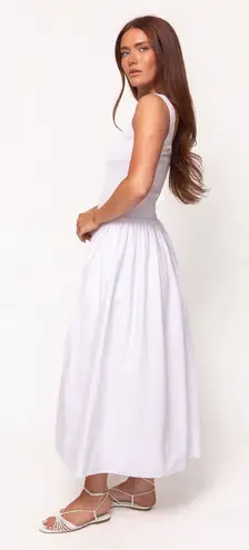 NWT Ivy City Co. Marlow Midi Dress Womens Large White Cotton Smocked Sleeveless