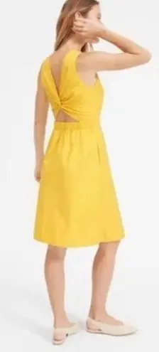 Everlane  yellow twist back cut out sheath knee length dress