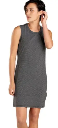 Toad & Co Swifty Breathe Dress in Gray Stripe