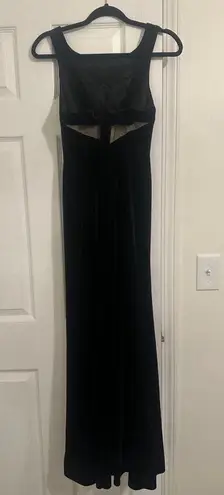 Bridesmaid Prom Formal Black Velvet Long Evening Gown / Dress Size XS