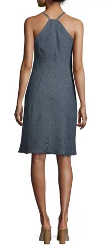 Anthony Thomas Melillo ATM Racerback Linen blend shift dress in Indigo Stripe XS