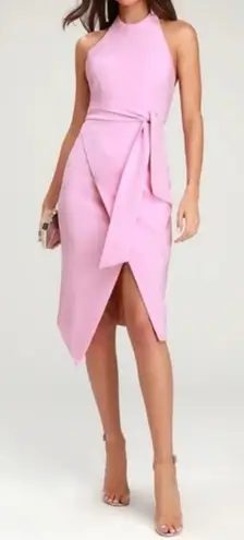 Finders Keepers Essie Tie-Front Halter Mauve Dress Pink size XS