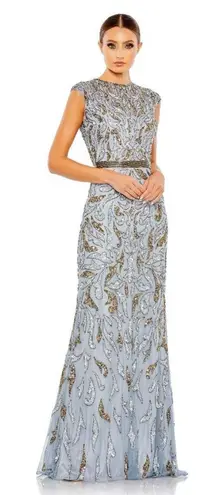 Mac Duggal NWT 5532 Embellished Illusion Cap Sleeve Column Gown Size 10