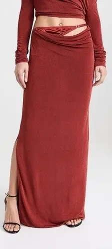 NWT ANNA OCTOBER Kerry Terracotta Lingerie Maxi Skirt Sz L Red Size L
