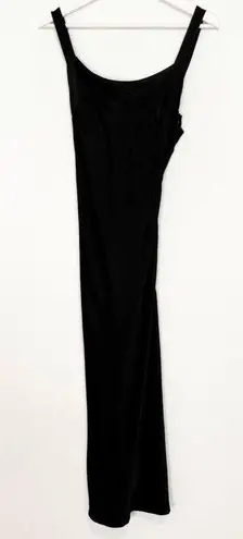 Revolve NWT  SNDYS Avani Crepe Satin Open Back Midi Slip Dress New Black Size XXS