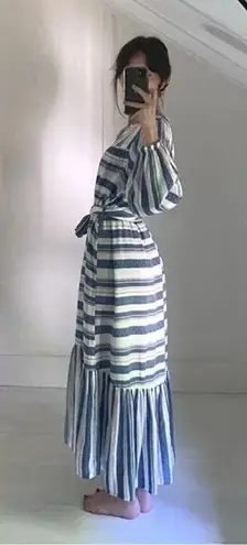 dRA Los Angeles Jenwin Directional Stripe Midi Dress NWT Blue/White Size M Blue Size M