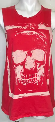 Silly Girl Red Skull Muscle Tank Top