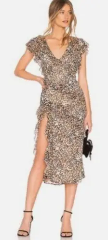 Majorelle Jasmina Leopard Midi Dress Size Large