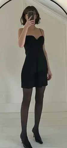 Misha Collection Shirred Bust Mini Slip Dress Black Size 4