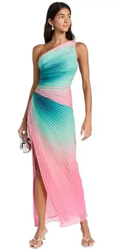 Rococo Sand Maxi Dress in Ombre Small New Womens One Shoulder Cocktail Pink
