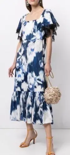Sachin + Babi NEW NWT Camryn Midi Dress In Blue Ikat Floral
