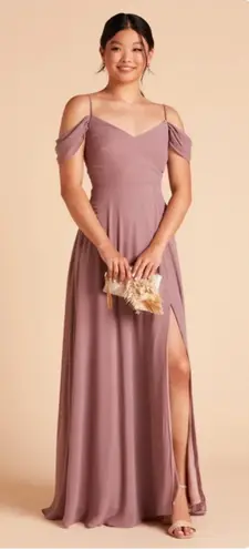Birdy Grey Devin Convertible Chiffon Maxi Bridesmaid Dress Dark Mauve Sz M NEW