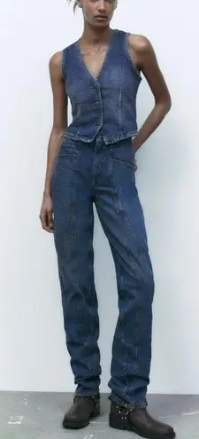 ZARA NWT  ZW PANELED JEANS