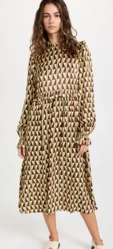 New KITRI Savannah Chocolate Tile Midi Dress sz US 2