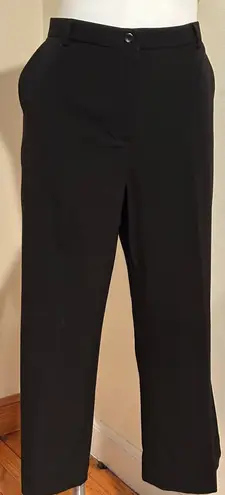 Studio Works Black Straight Wide Leg. Short Length Dress Pants Sz 12