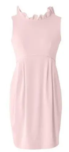 Camilyn Beth GoGo Pale Pink Ruffle Sleeveless Snap Button Open Back Sheath Dress