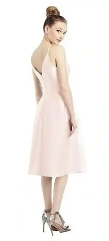 Alfred Sung NWT Draped Faux Wrap Cocktail Dress With Pockets Blush Size 0 D777