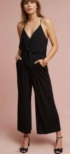 Moulinette Soeurs ANTHROPOLOGIE Black Willa Tie-Waist Jumpsuit by Sz. S