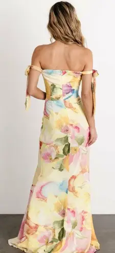 Baltic Born Yellow Floral Allegra Off Shoulder Maxi Dress