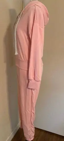 Casual Track Suits Set Zipper Hoodie Sweatshirt with Pockets S,M Pink Size M