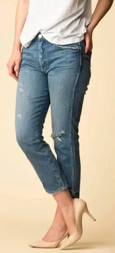 Amo Denim Tomboy Crop Jeans Happy Camper Medium Wash Blue Size 26 Blue