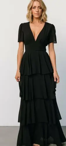 Baltic Born Montaigne Ruffle Maxi Dress Short Sleeve New Without Tags