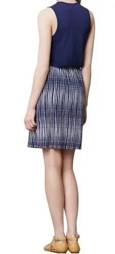 Deletta Anthropologie Janie Jersey Dress Blue Motif White Women’s Medium